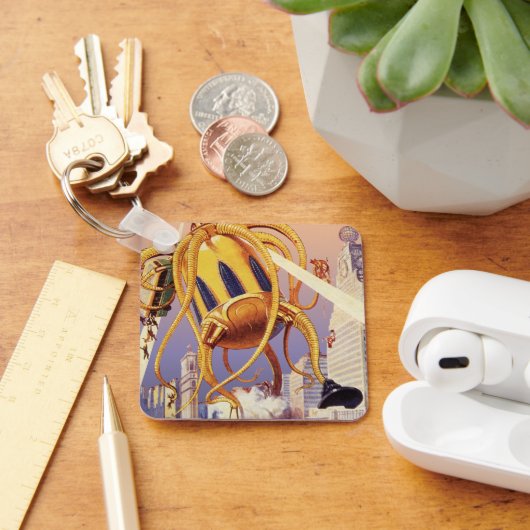  wetenschap Fiction Alien War Invasion Octopus Sleutelhanger (Bureau)