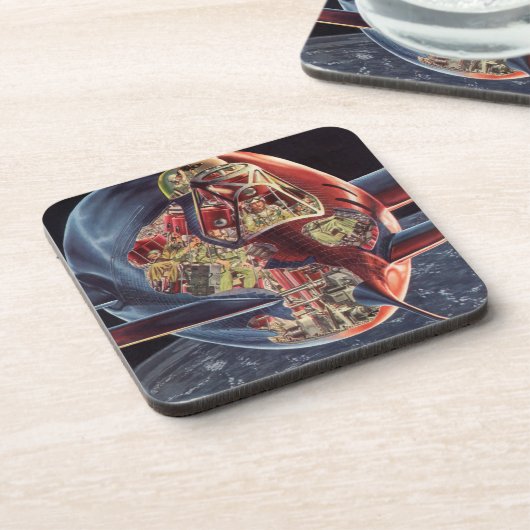 wetenschap Fiction Astronaut Rocket Spaceship Bier Onderzetter (Linkerzijde)