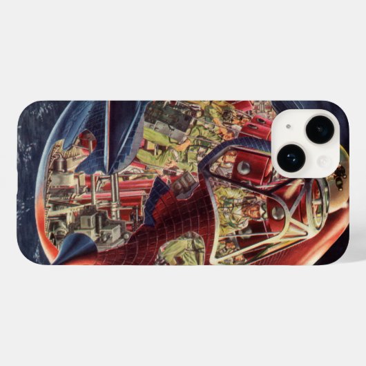  wetenschap Fiction Astronaut Rocket Spaceship Case-Mate iPhone Case (Achterkant (horizontaal))