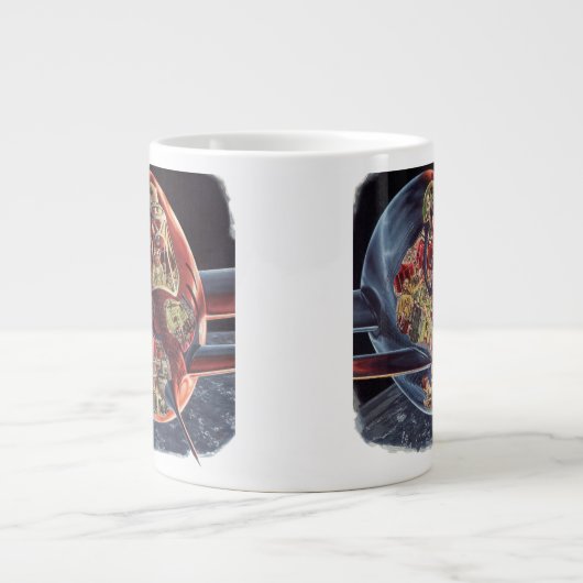  wetenschap Fiction Astronaut Rocket Spaceship Grote Koffiekop (Voorkant)
