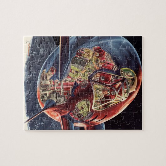  wetenschap Fiction Astronaut Rocket Spaceship Legpuzzel (Horizontaal)