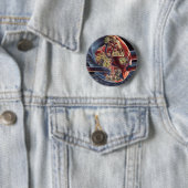  wetenschap Fiction Astronaut Rocket Spaceship Ronde Button 5,7 Cm (In situ)