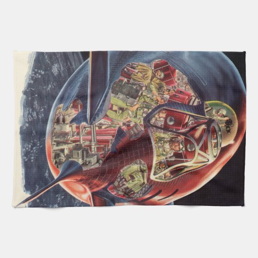  wetenschap Fiction Astronaut Rocket Spaceship Theedoek (Horizontaal)