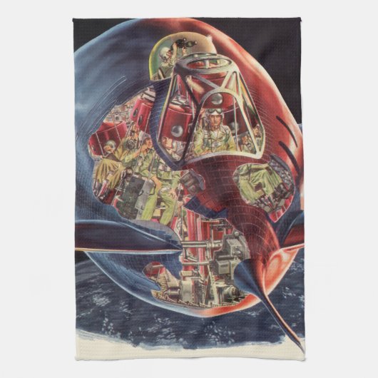 wetenschap Fiction Astronaut Rocket Spaceship Theedoek (Verticaal)