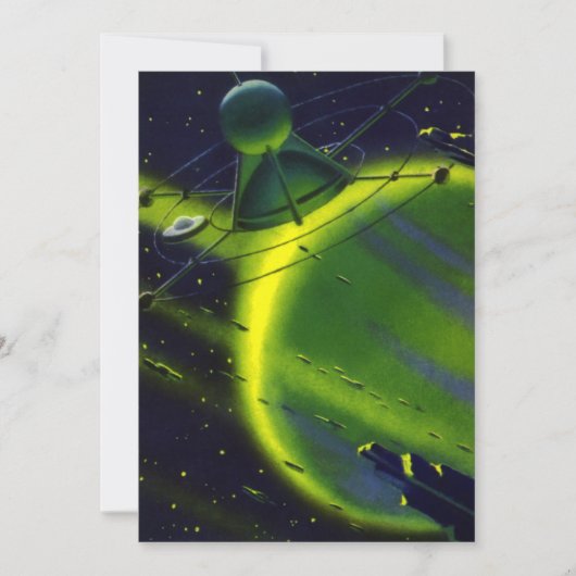 wetenschap Fiction Green Planet w Spaceship (Voorkant)