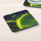  wetenschap Fiction Green Planet w Spaceship Drankjes Onderzetter (Linkerzijde)