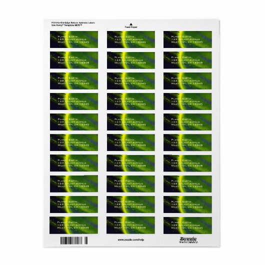 wetenschap Fiction Green Planet w Spaceship Etiket (Full Sheet)