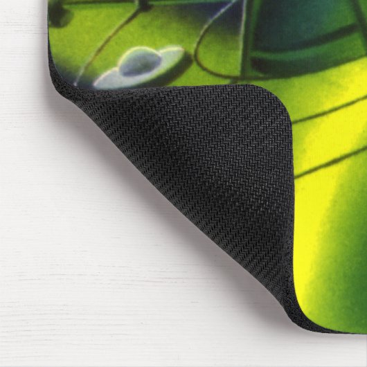  wetenschap Fiction Green Planet w Spaceship Muismat (Hoek)