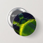 wetenschap Fiction Green Planet w Spaceship Ronde Button 5,7 Cm (Voorkant /achterkant)