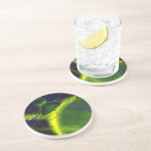 wetenschap Fiction Green Planet w Spaceship Zandsteen Onderzetter (Zijkant)