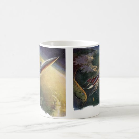 wetenschap Fiction Spaceship Airplane Earth Koffiemok (Center)