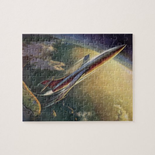 wetenschap Fiction Spaceship Airplane Earth Legpuzzel (Horizontaal)