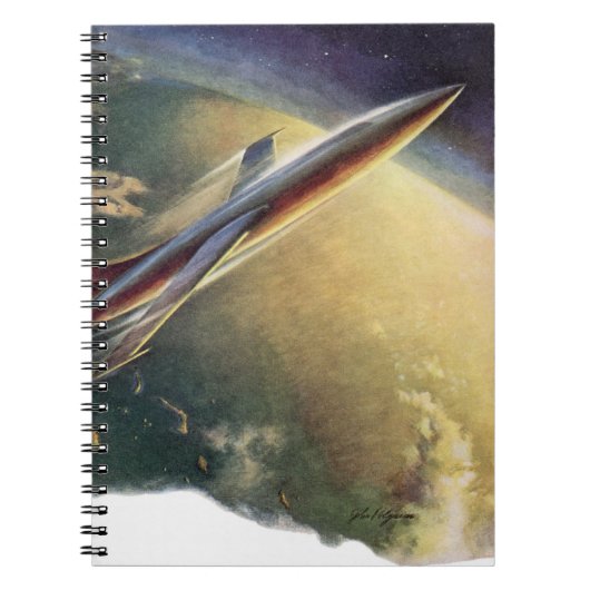  wetenschap Fiction Spaceship Airplane Earth Notitieboek (Voorkant)
