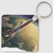  wetenschap Fiction Spaceship Airplane Earth Sleutelhanger (Achterkant)
