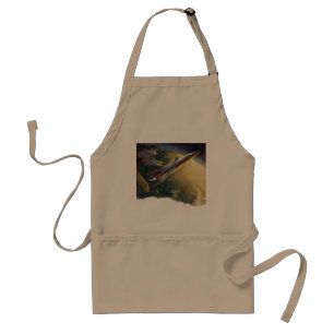 wetenschap Fiction Spaceship Airplane Earth Standaard Schort