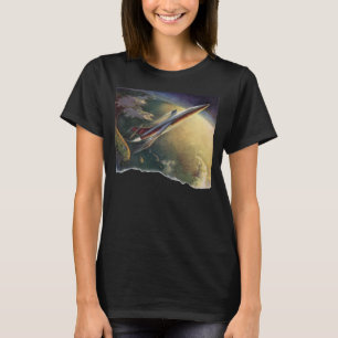 wetenschap Fiction Spaceship Airplane Earth T-shirt
