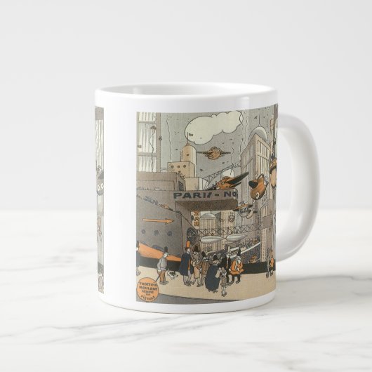 Wetenschap Fiction Urban Paris, Steam Punk Jumbo Mok (Voorkant rechts)