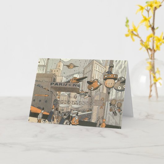 Wetenschap Fiction Urban Paris, Steam Punk Kaart (Gele Bloem)