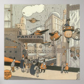 Wetenschap Fiction Urban Paris, Steam Punk Poster (Voorkant)