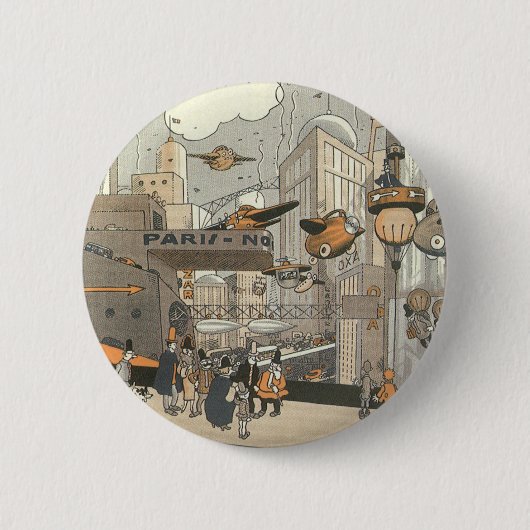  Wetenschap Fiction Urban Paris, Steam Punk Ronde Button 5,7 Cm (Voorkant)