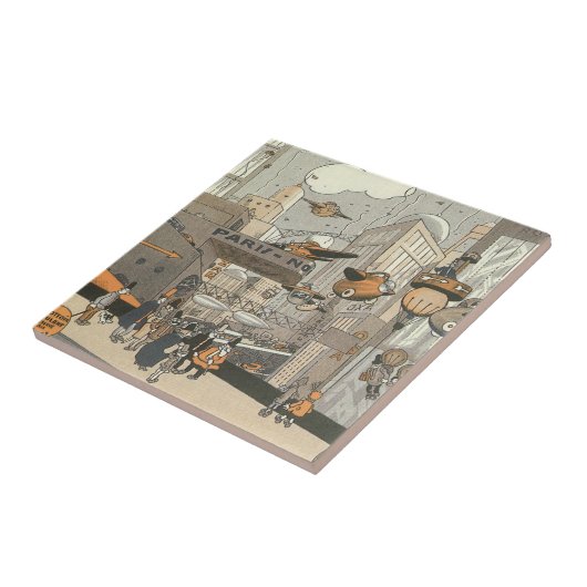 Wetenschap Fiction Urban Paris, Steam Punk Tegeltje (Zijkant)