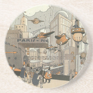  Wetenschap Fiction Urban Paris, Steam Punk Zandsteen Onderzetter