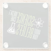 Wetenschap geeft er niets om glazen onderzetter (Achterkant)