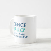Wetenschap geeft niet om wat je gelooft koffiemok (Voorkant links)