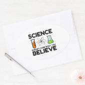 Wetenschap geeft niet om wat je gelooft ovale sticker (Envelop)