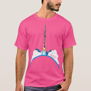 Wetenschap Gift Muziek Raket Klarinet T-shirt