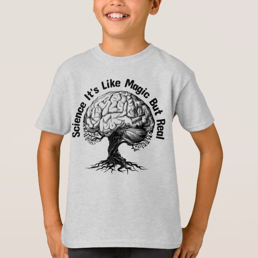 wetenschap het is als magie maar echt t-shirt (Voorkant)