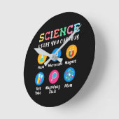 Wetenschap houdt je nieuwsgierig ronde klok (Hoek)