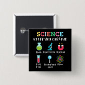 Wetenschap houdt je nieuwsgierig vierkante button 5,1 cm (Voorkant /achterkant)