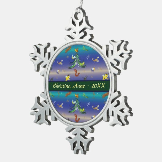 Wetenschap, Insect Bug Lover kerstboom Tin Sneeuwvlok Ornament (Rechts)