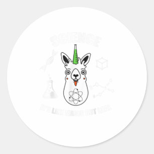 Wetenschap is als een magische, maar echte Llama U Ronde Sticker