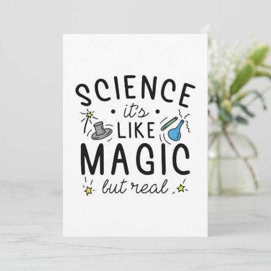 Wetenschap is als Magisch maar Echt Bedankkaart (Staand voorkant)