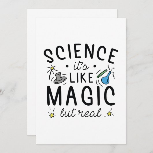 Wetenschap is als Magisch maar Echt Bedankkaart (Voorkant / Achterkant)