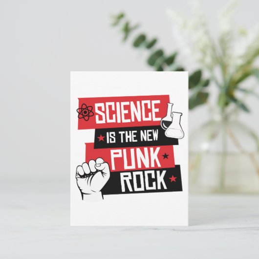 WETENSCHAP IS DE NIEUWE PUNK ROTS BRIEFKAART (Staand voorkant)