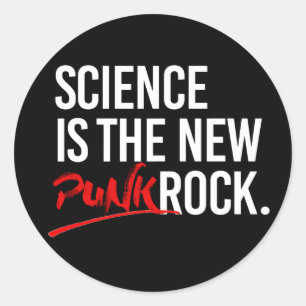 Wetenschap is de nieuwe punk rots ronde sticker