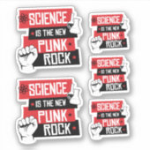 WETENSCHAP IS DE NIEUWE PUNK ROTS STICKER (Voorkant)