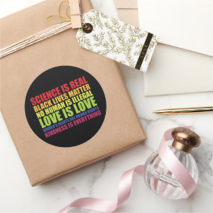 Wetenschap is echt Black Lives Matter LGBT Pride  Ronde Sticker