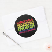 Wetenschap is echt een zwarte zaak LGBT Pride Ronde Sticker (Envelop)