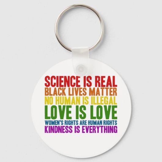 Wetenschap is echt: geen mens is illegale Sleutelh Sleutelhanger (Voorkant)