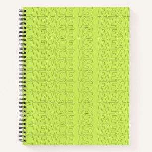 "Wetenschap is echt" - Neon green Notitieboek