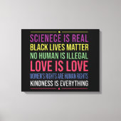 Wetenschap is echt, zwart leven is materie liefde  canvas afdruk (Voorkant)
