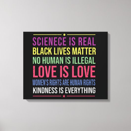 Wetenschap is echt, zwart leven is materie liefde  canvas afdruk (Voorkant)