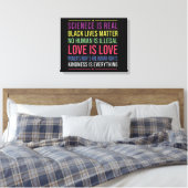 Wetenschap is echt, zwart leven is materie liefde  canvas afdruk (Insitu (Slaapkamer))
