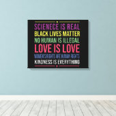 Wetenschap is echt, zwart leven is materie liefde  canvas afdruk (Insitu (Houten vloer))