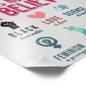 Wetenschap is echt zwart, liefde is liefde foto afdruk (Hoek)