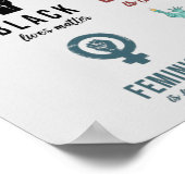 Wetenschap is echt zwart, liefde is liefde poster (Hoek)